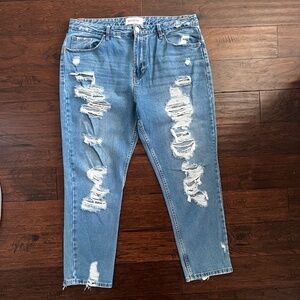 Juniors Refuge Denim Ex Boyfriend Relaxed High Rise Jeans Size 15
